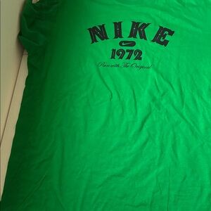Nike Men's Bright Green Tee with Black Print